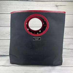 Kate Spade Umhängetasche Vintage schwarz rot gepunktet Canvas - Bild 1 von 13