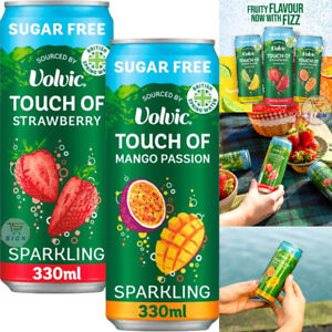 Volvic Touch Mango Passion & Strawberry Sugar free Sparkling Water Can 330ml