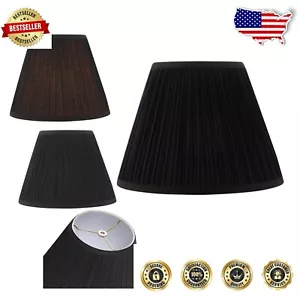 Classic Black Pleated Spider Lamp Shade for Table & Accent Lamps - 7" Top - Picture 1 of 8