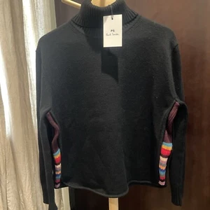 BNWT Black Paul Smith Poloneck Jumper Sweater - Signature Stripe RRP 235 Pounds - Picture 1 of 24