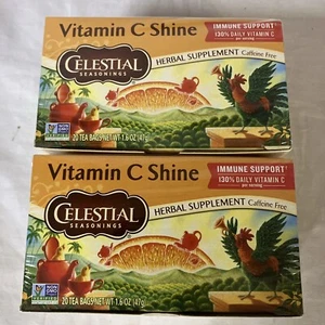 Lot of 2 Celestial Seasonings Vitamin C Shine 20 Tea Bags Each BB 7/24/25 FS! - Picture 1 of 7