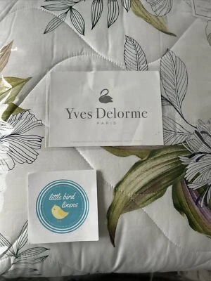 Yves Delorme KING BELLE du NUIT Cobertor Acolchado Blanco Floral Nuevo 98x112 Francia Foto 1 de 4