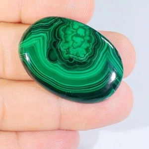 PIEDRA PRECIOSA CABUJÓN OVALADA MALAQUITA VERDE DISEÑO 100 % NATURAL 56 QUILATES B-219 - Imagen 1 de 1