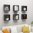 NNEVL Wall Cube Shelves 6 pcs High Gloss Black 30x15x30 cm
