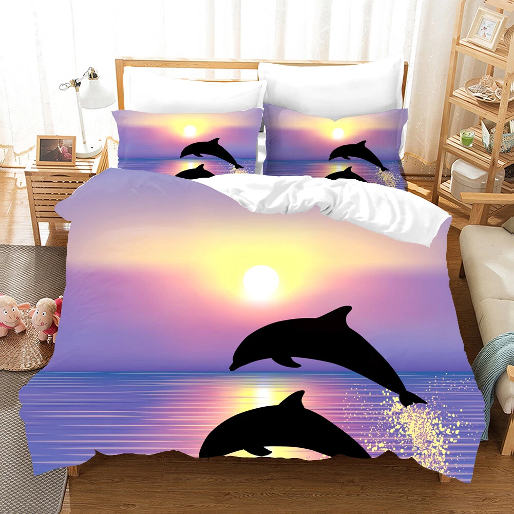 Klaus Herding Delphin Bettwäsche Set – 2-teilig, 100% Baumwolle, 135x200 Cm, Atmungsaktiv