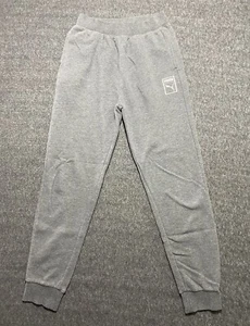 Puma Boys Gray Cotton Blend Drawstring Regular Fit Fleece Jogger Size L-14/16 - Picture 1 of 7