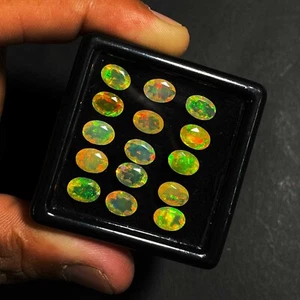 AAA Quality Natural Ethiopian Opal Oval Cut Loose Gemstone 9 Pcs 5*7 MM 5 CT - Picture 1 of 5