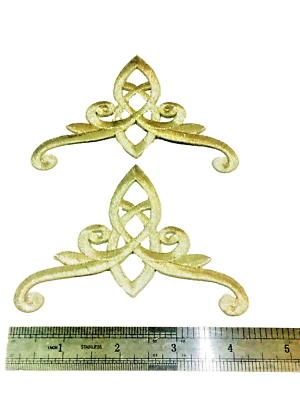 Silver Celtic Knot Cross Patch with Crown Design Symbolic Embroidery 2 Pcs Badge - Image 1 of 4