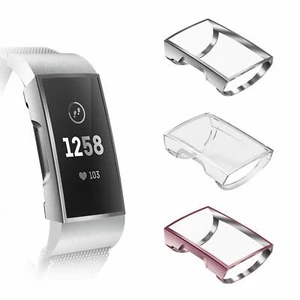 (3 Pack) For Fitbit Charge 3 Protective Shell TPU Case Cover Screen Protector - Picture 1 of 10