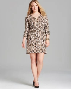 NUEVO CON ETIQUETAS $130 - VESTIDO CADENA MUJER MICHAEL KORS ESTAMPADO SERPIENTE, Caramelo, PLUS 1X 2X - Imagen 1 de 2