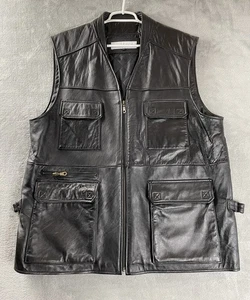 Irvine Park Zip Front Herren Echtleder Weste schwarz Gr. XXXL 3X/2X *Schnitt* - Bild 1 von 20