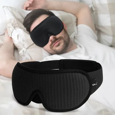Sleep Eye Mask Soft Padded 100% Lights Blocking Blindfold for Travel & Night - Image 1 of 4
