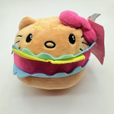 Hello Kitty Hamburger 5" x 5" Stuffed Plush Sanrio Yum Yum Yum - Image 1 of 4