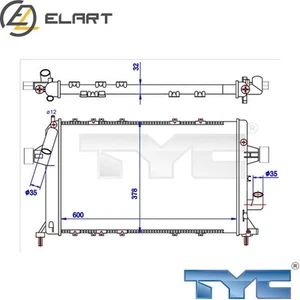 RADIATOR ENGINE COOLING 725-0039-R FOR OPEL ASTRA/Hatchback Z17DTL 4cyl - Picture 1 of 6