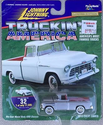 Johnny Lightning 1:64 Truckin' America 1955 Chevy Cameo #32 Limited Edition MIP - Image 1 of 3