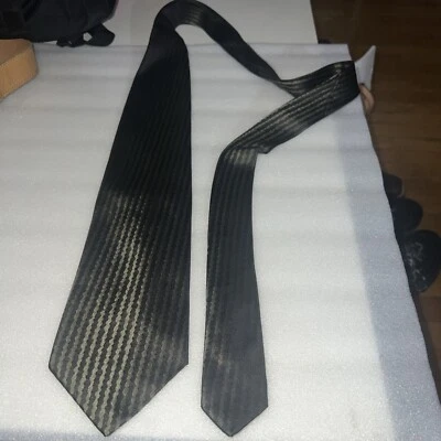 DOLCE & GABBANA - Corbata Hombre 100% Seda - Negro Metálico Verde Rayas Cratte Foto 1 de 4