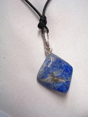 Ciondolo in SODALITE naturale e ARGENTO 925 - pendente pietra dura e girocollo - Immagine 1 di 2