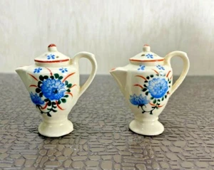 Mini tetera azul floral salero y pimentero - Imagen 1 de 5