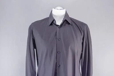 HUGO BOSS RED C-Enzo Camicia A Maniche Lunghe M KW40 Nera Colletto Kent B1433 - Immagine 1 di 4