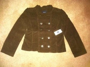 GAP GIRLS BROWN KENNSINGTON RUFFLED CORDUROY BLAZER ORG. $55.00 SIZE 14-16 BNWT - Picture 1 of 1