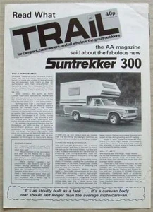 SUNTREKKER 300 Motor Caravan AA TRAIL MAGAZINE ARTICLE Leaflet Aug / Sept 1978 - Picture 1 of 2
