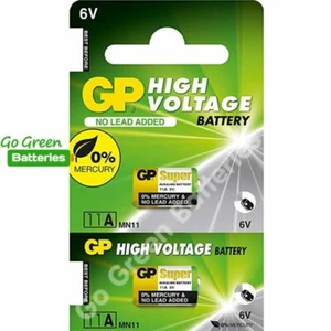 2 x GP 11A MN11 6V Alkaline Batteries A11 GP11A L1016 CX21A E11A Security Alarms - Picture 1 of 9