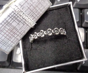 Joyería Estate ~ Anillo Banda Flor WANDA'S GARDEN .925 Plata Esterlina 8 - Imagen 1 de 7