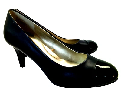 East 5th Black High Heels Pumps Womans Sz 8.5 Memory Foam Shoes Vintage Edgy - Image 1 of 4