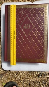 XmasLARGE HEILIGE BIBEL Pfarrausgabe Familie 94-95 vergoldetes Randleder NEU Zustand - Bild 1 von 12