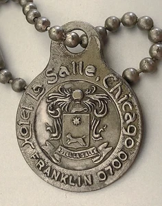 VTG Charge Coin Tag: HOTEL LaSALLE Chicago,  CITY CHARGE ACCOUNT; Cust #38849 - Picture 1 of 2