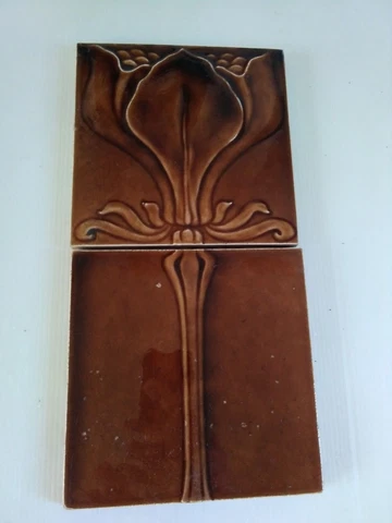 2 x Antique Art Nouveau Tiles Cover