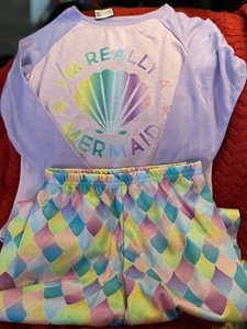 Im Really A Mermaid Girls Pajamas 2 Pc Set 5/6 Pink Cloud Childrens Place - Picture 1 of 7