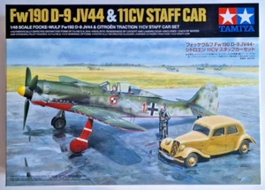Tamiya 1/48 Focke-Wulf Fw190 D-9 JV44 & Citroen Traction 11CV Staff Car Set -... - Bild 1 von 1