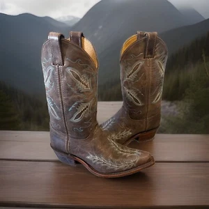 Justin Boots Women’s Sz 7 Brown Leather Bent Rail 11" Distressed BRL106 USA - Imagen 1 de 7