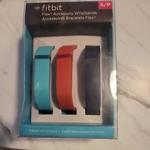 Fitbit Flex Accessory Wristbands - Set of 3 bands -Lg-Navy, teal tangerine NIB D