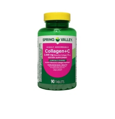 Spring Valley Highly Absorbable Collagen + C Tablets  2,500 mg 90 Count - Image 1 of 4