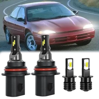 For Dodge Intrepid 1993-1996 1997 4X LED Headlight Hi/Lo Beam + Fog Light Bulbs - Image 1 of 4