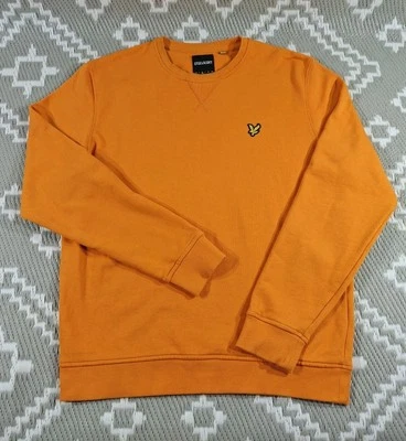 Lyle & Scott Hombres Crew Naranja Sudadera Jersey Mediano Algodón Pavo Foto 1 de 4
