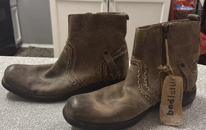 Bed Stu Revolution Herren Größe 9 Stiefel Braun Leder Seitlicher Reißverschluss - Bild 1 von 5