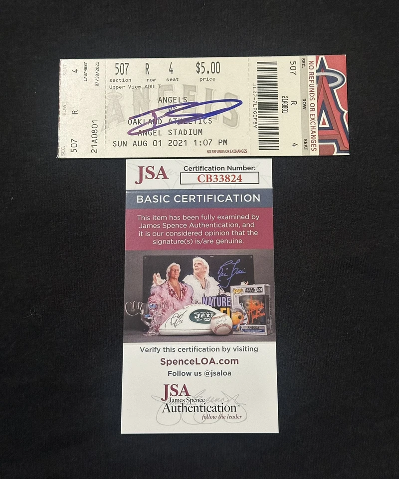 Reid Detmers Signed Autographed MLB Debut Ticket Stub 8/1/21 JSA COA Angels - Image 1 of 2