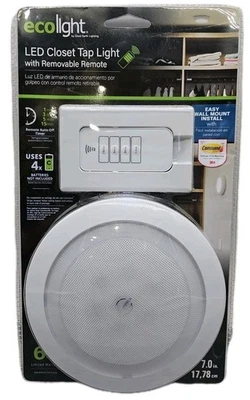EcoLight Battery Tap Light w/ Remote Switch Control Brand New 6yr War [HH] - Image 1 of 4