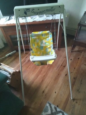 Silla Columpio Asiento Bebé Manual Antiguo Vintage En Excelente Estado! Foto 1 de 4