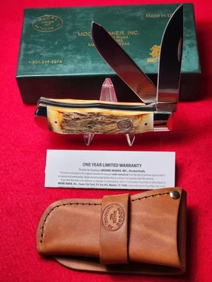 Moore Maker Matador Texas 6206 LL Liner Lock Large Trapper Knife Stag #36 - Image 1 of 4