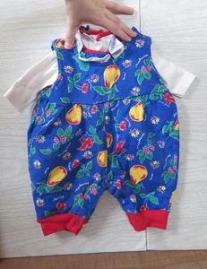 Camiseta interior McBaby 2 piezas vintage años 90 mameluco fruta pera uva cereza talla 3/6 meses LEER - Imagen 1 de 18
