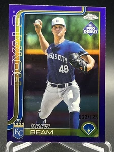 2025 Topps Pro Debut Drew Beam Chrome Purple Refractor 32/125 #PDC-144 - Picture 1 of 2
