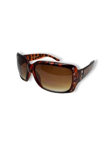 Foster Grant Womens Tortoise Shell Sunglasses Rhinestone Accent Gradient Lenses - Picture 1 of 13