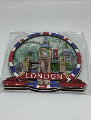 A S GIFTS London Souvenir Magnet Big Ben Tower Bridge Landmarks Gift Wood Fridge Decor UK