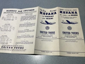 1947 MIAMI UNITED TRAVEL TOURS & Pan Am Airlines Brochure HAVANA - NASSAU - Picture 1 of 9