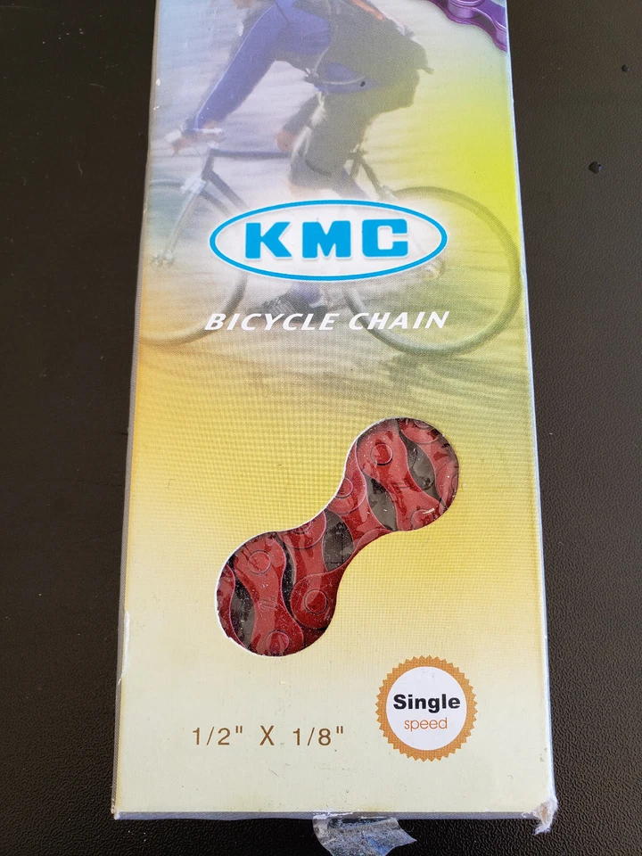 KMC Z410 1-Speed 112 Link Bicycle Chain RED 1/2 1/8 BMX Cruiser UPC 766759911928 - Image 1 of 4