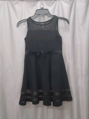 Vestido formal para niña talla 8 Calvin Klein negro línea A Foto 1 de 2